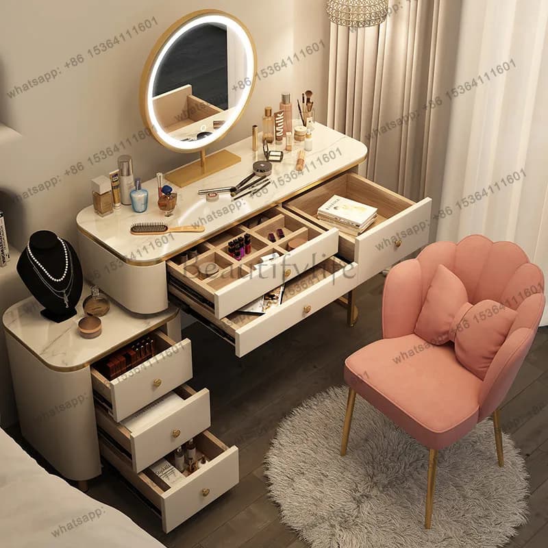 ld Beauty Cosmetics Vanity Table Bedroom Makeup Mirror Storage Living Room Big Dressing Table Women Penteadeira