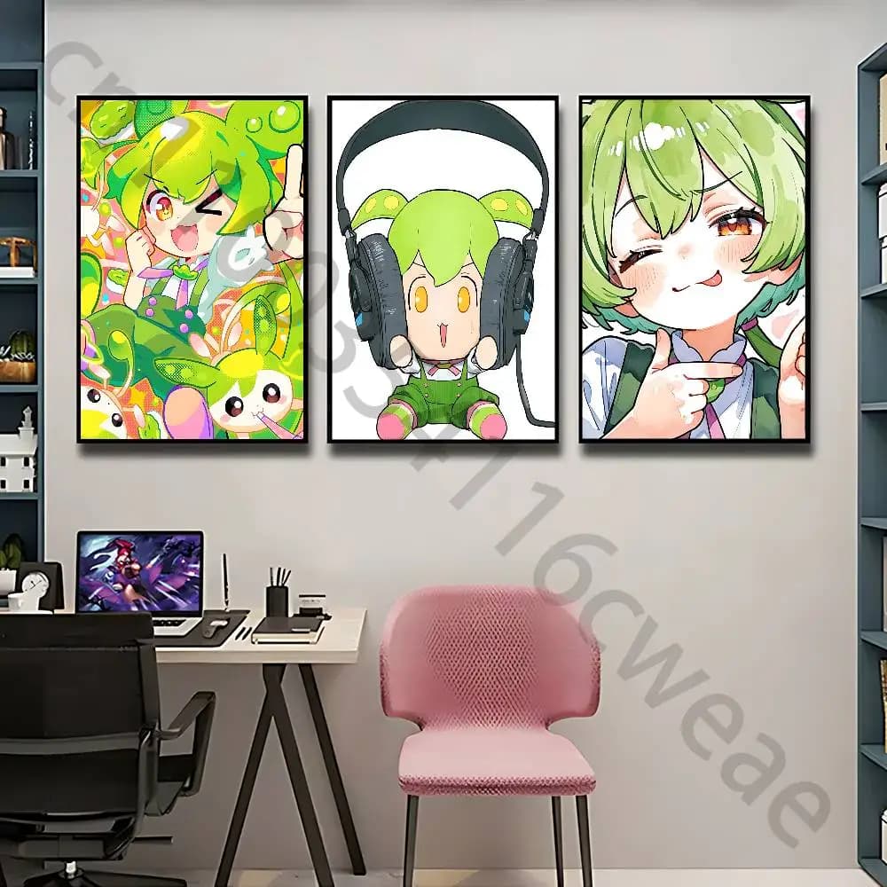 Z-Zundamons Poster Self-adhesive Art Waterproof Paper Sticker Coffee House Bar Room Wall Decor