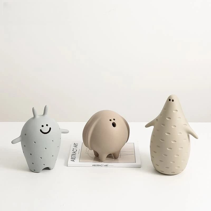 Nordic ins style Morandi cartoon cute pet small ornaments, TV cabinet new and strange decorations