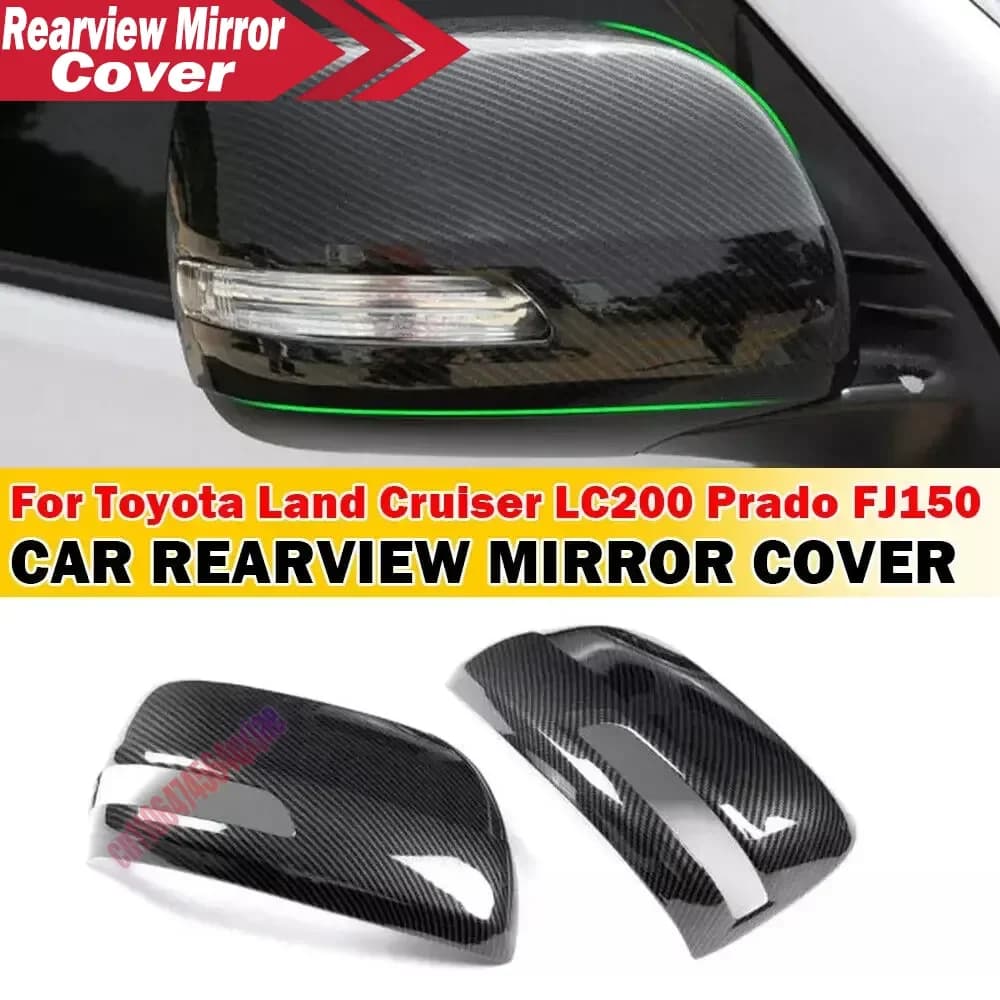 For Toyota Land Cruiser LC200 Prado FJ150 150 2010-2021 ABS Car Side Mirror Cover Wing Cap Exterior Door Trim Adhesive Sticker