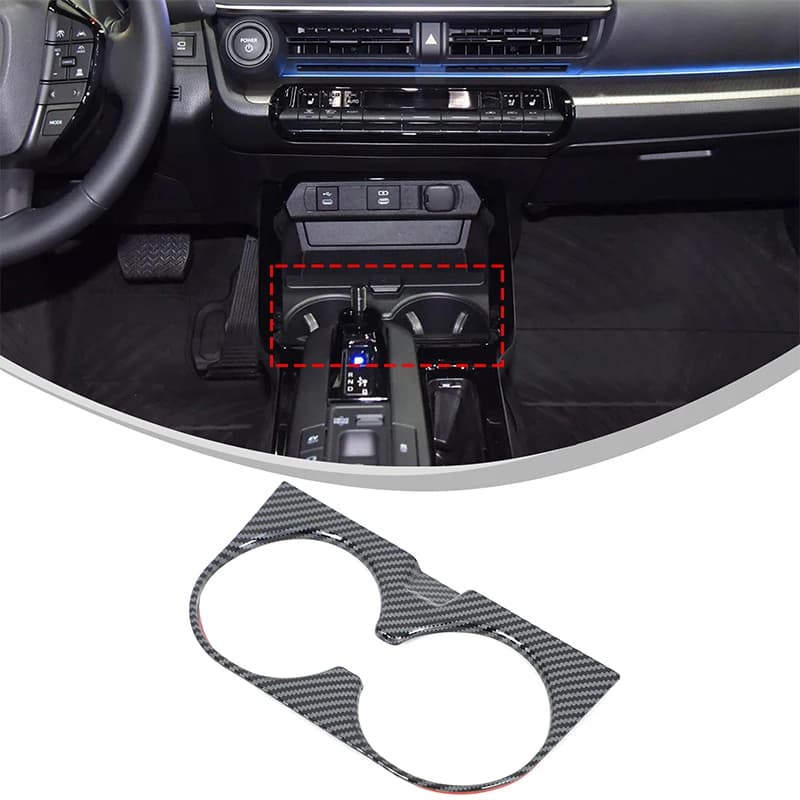 For Toyota Prius 60 Series 2023+ ABS Carbon Fiber Car Front Drain Cup Frame Decorative Sticker Car Protection Accessories