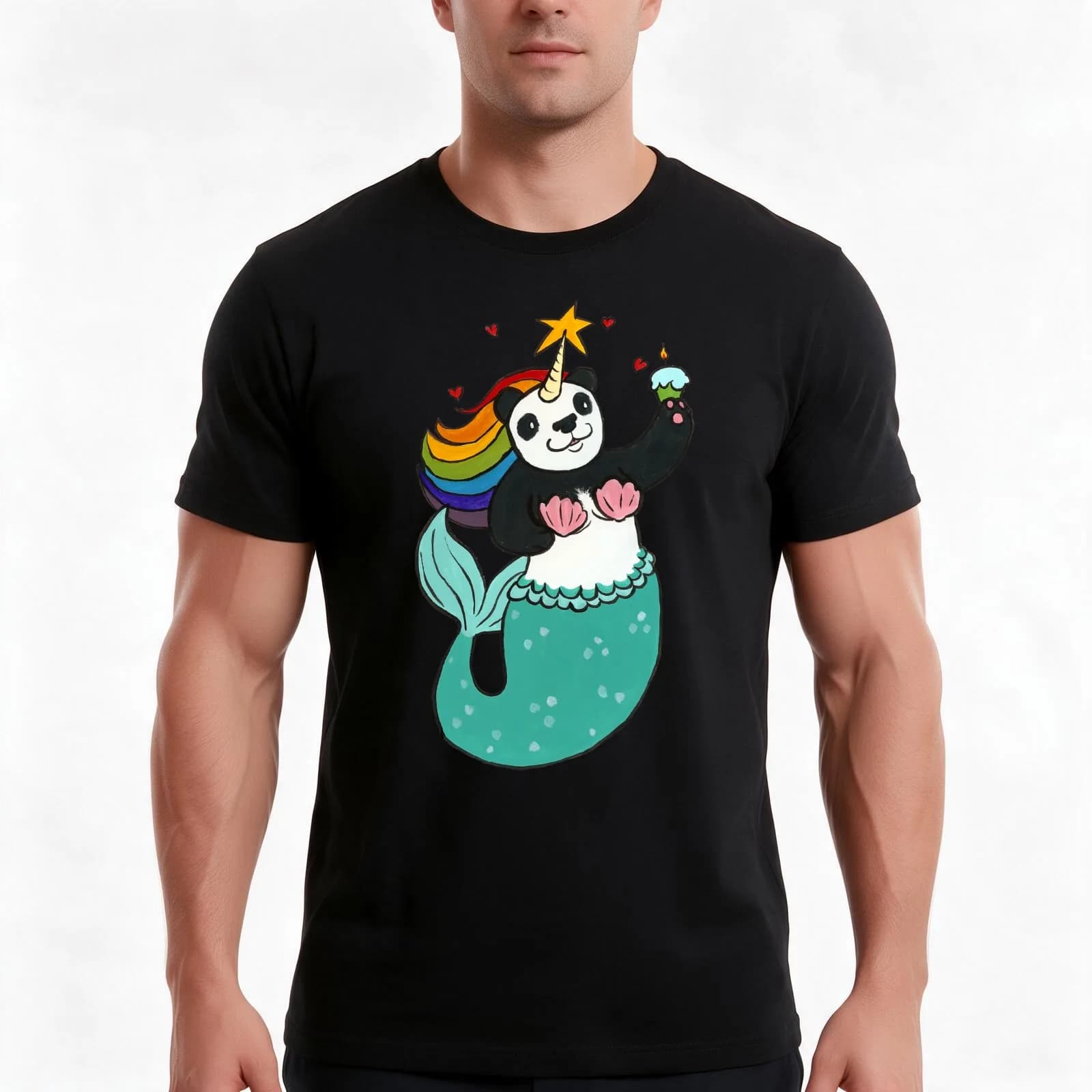Panda of awesomeness T-Shirt, Summer Casual Cotton Tee, Oversized Streetwear Tops, Vintage Graphic Print, Loose Fit Short Sleeve
