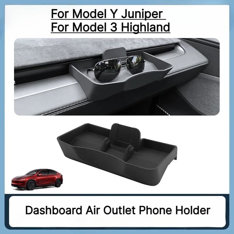 Central Control Car Phone Holder Eyeglass Case Storage Box Dashboard Organizer For Tesla Model Y/YL Juniper Model 3 Highland