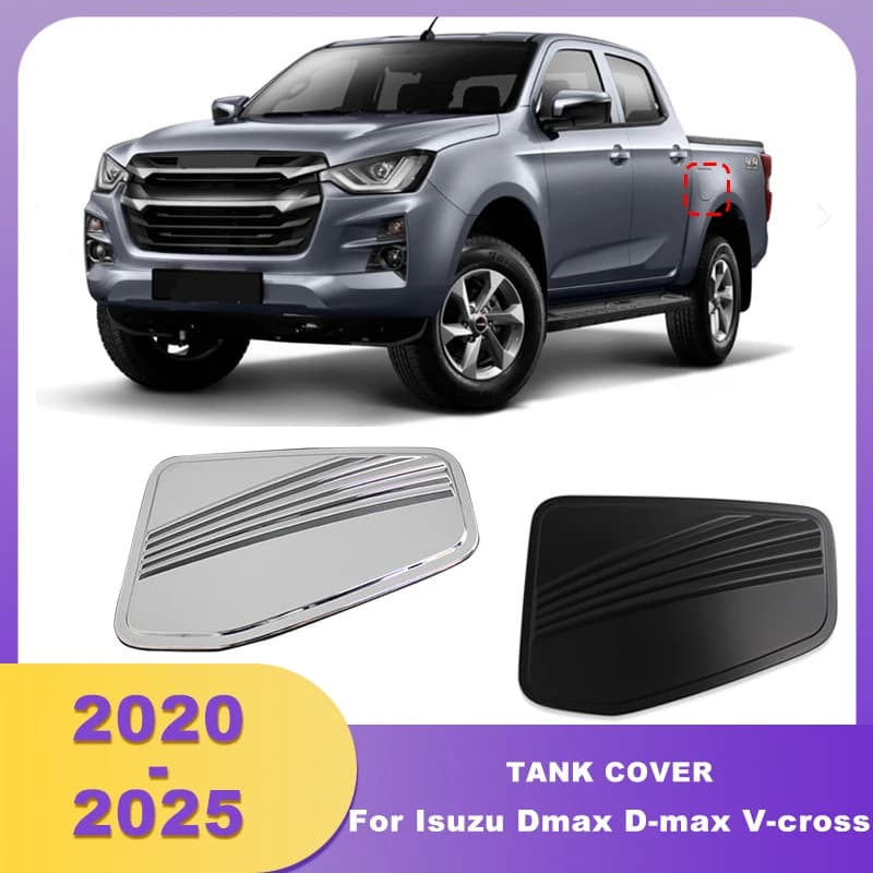 ABS Chrome Side Tank Cover Fuel Gas Cap For Isuzu Dmax D-max V-cross 2020 2021 2022 2023 2024 2025 4 Doors