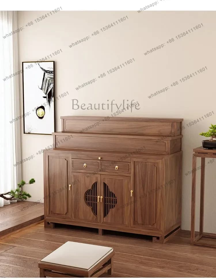 PG   layer offering table incense case for home hall solid wood buddhist table modern casual buddhist table altar cabinet