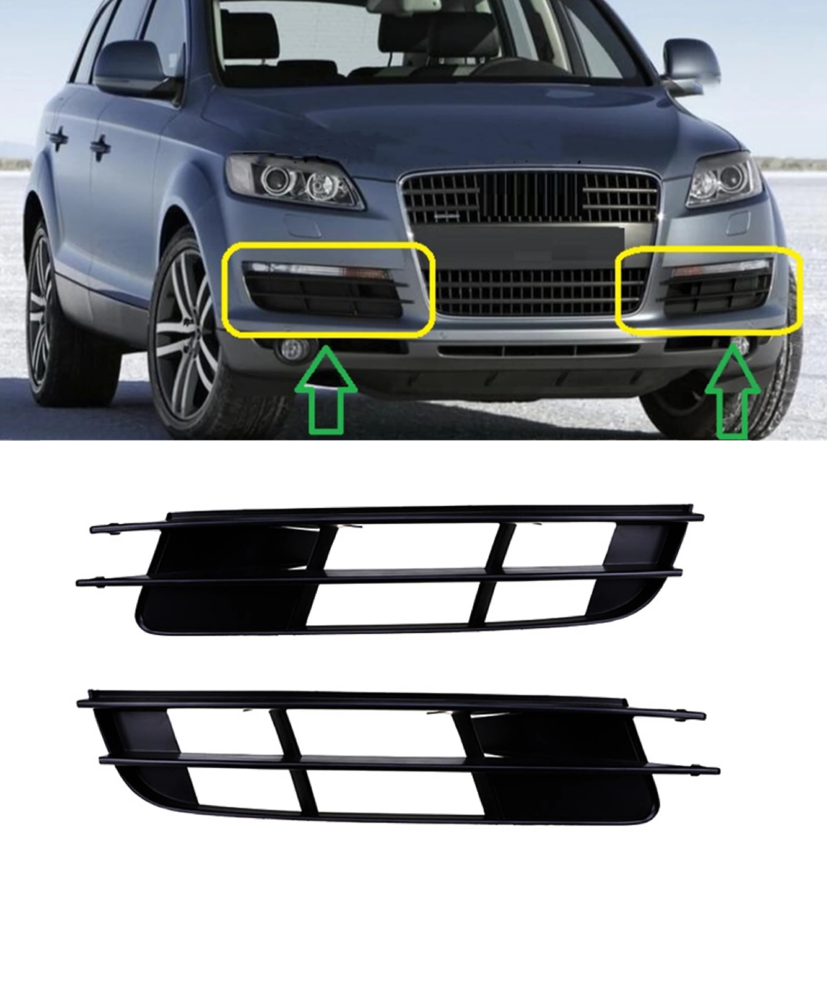 Car Fog Light Grille Front  Bumper Cover Grille Fit For Audi Q7 2007 2008 2009 4L0807681 4L0807682