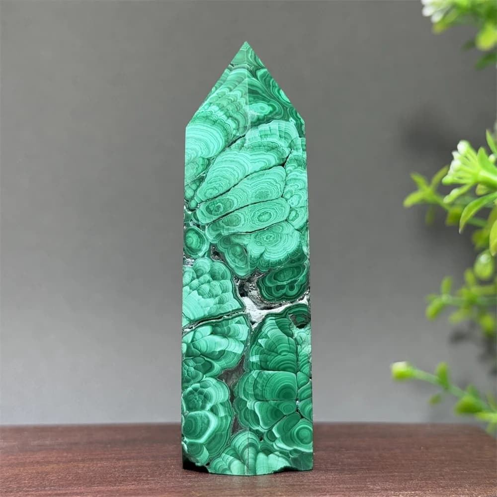 Natural High-Quality Malachite Mineral Quartz Tower Reiki Meditation Treatment Witchcraft Energy Family Wealth Decoration Gift