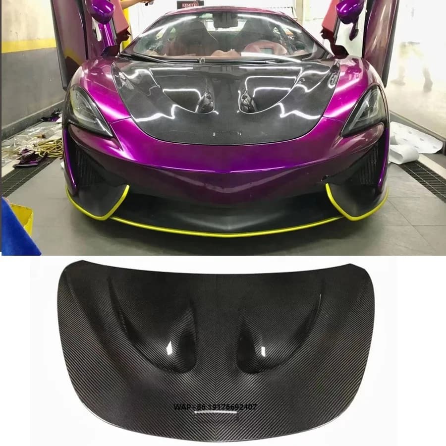 Carbon Fiber Front Engine Hood forMclaren 540C 570S 570GT 600LT Engine Bonnet Cover Hood Scoop