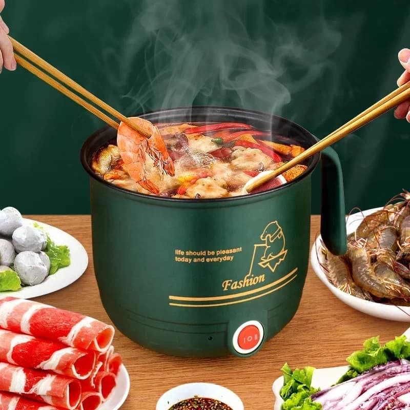 # Electric Cooking Pot Small Portable Electric Mini Multi Cooker Electric Skillet Cooking Pot With Steamer #