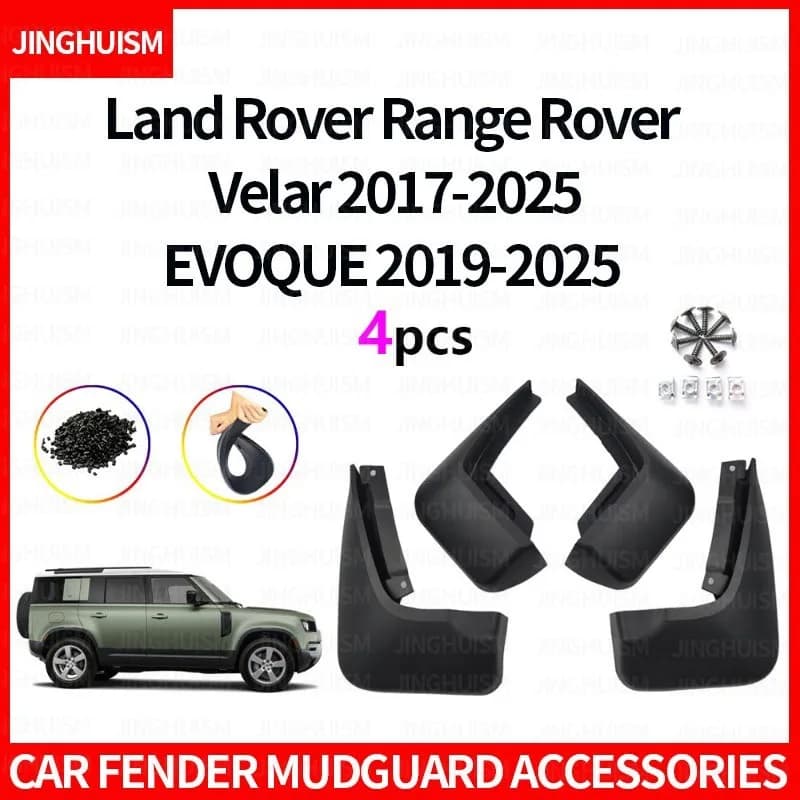 Mudguards FOR Land Rover Range Rover Velar 2017-2025 EVOQUE 2019-2025 Fenders Car Mud Flaps Splash Guards ABS Black Accessories