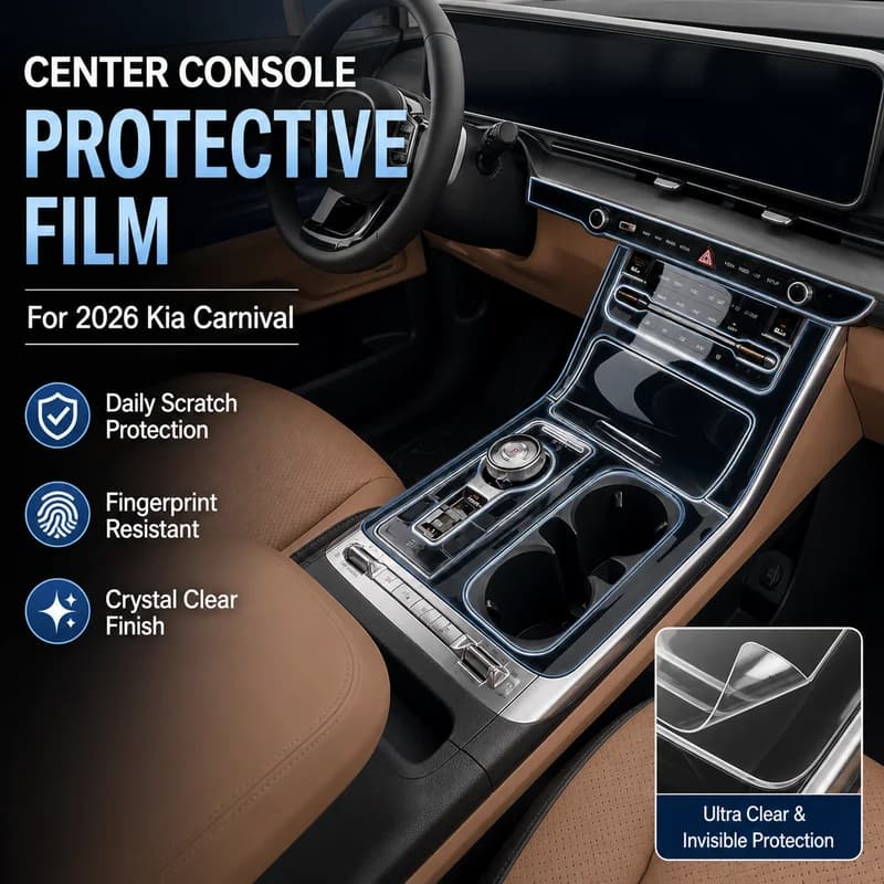 For 2026 Kia Carnival Center Console Screen Protector Interior Protective Film Gear Shift Paint Protection Trim Cover