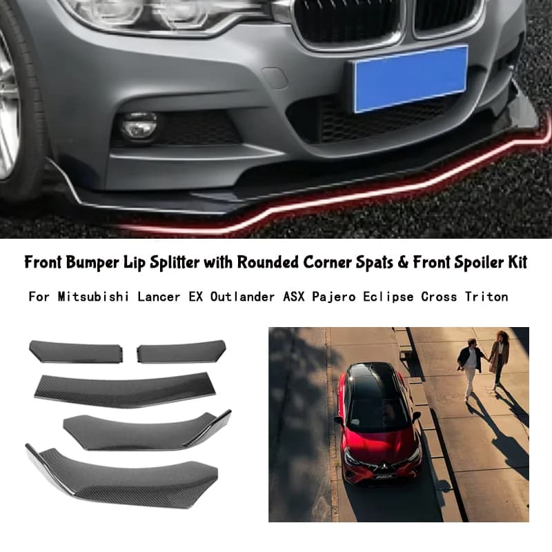 5-Segment Adjustable Front Bumper Lip Splitter Body Kit For Mitsubishi Lancer EX Outlander ASX Pajero Eclipse Cross Triton