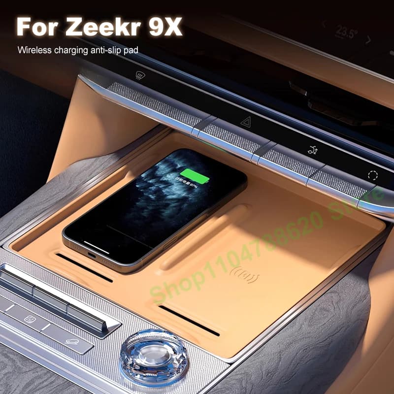 For Zeekr 9X Wireless Charging Pad Central Control Silicone Non-slip Protection Water Cup Mat Interior Decoration Accessories
