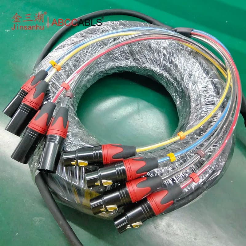 ABCCABLS 4-Core Rainbow Snake Cable, Balanced XLR Audio Cord For Stage Performance & Sound Engineering