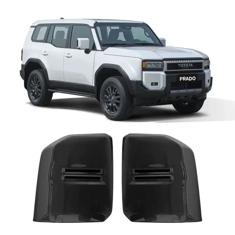 For Toyota Land Cruiser Prado 250 LC250 24-25 ABS Blackened Rear Taillight Turn Signal Lamp Decoration Cover Trim Accessories
