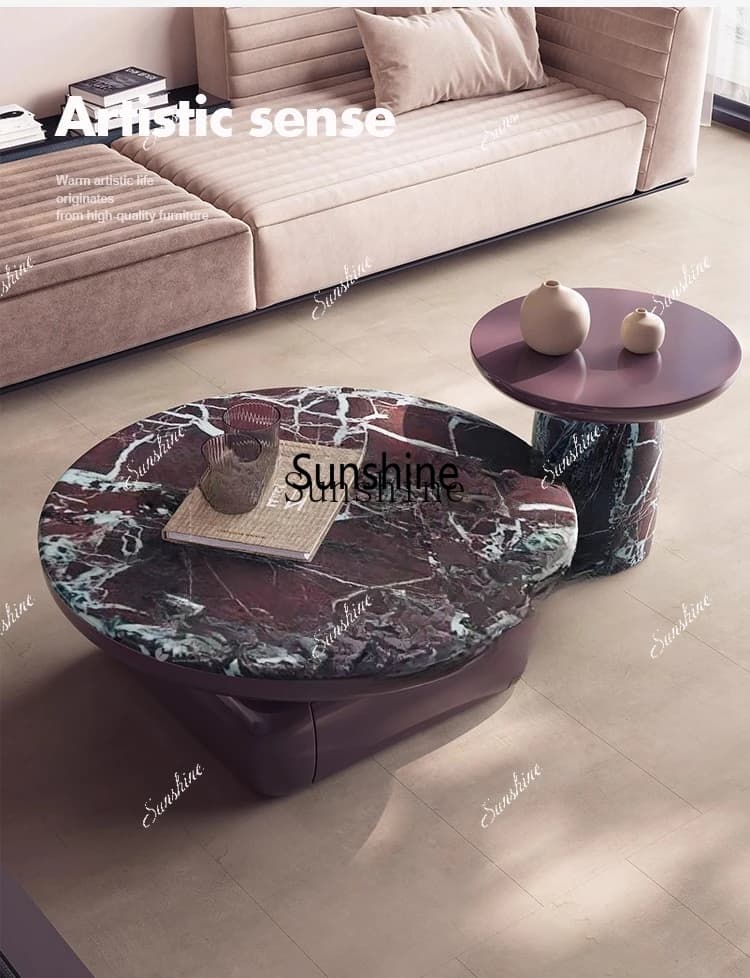 Italian minimalist modern minimalist size apartment living room marble tea tableX