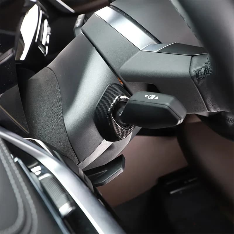 For BMW X1 iX1 U11 2023-2024 ABS Carbon Fiber Car Steering Wheel Turn Signal Wiper Lever Cover Trim Sticker Car Accessories