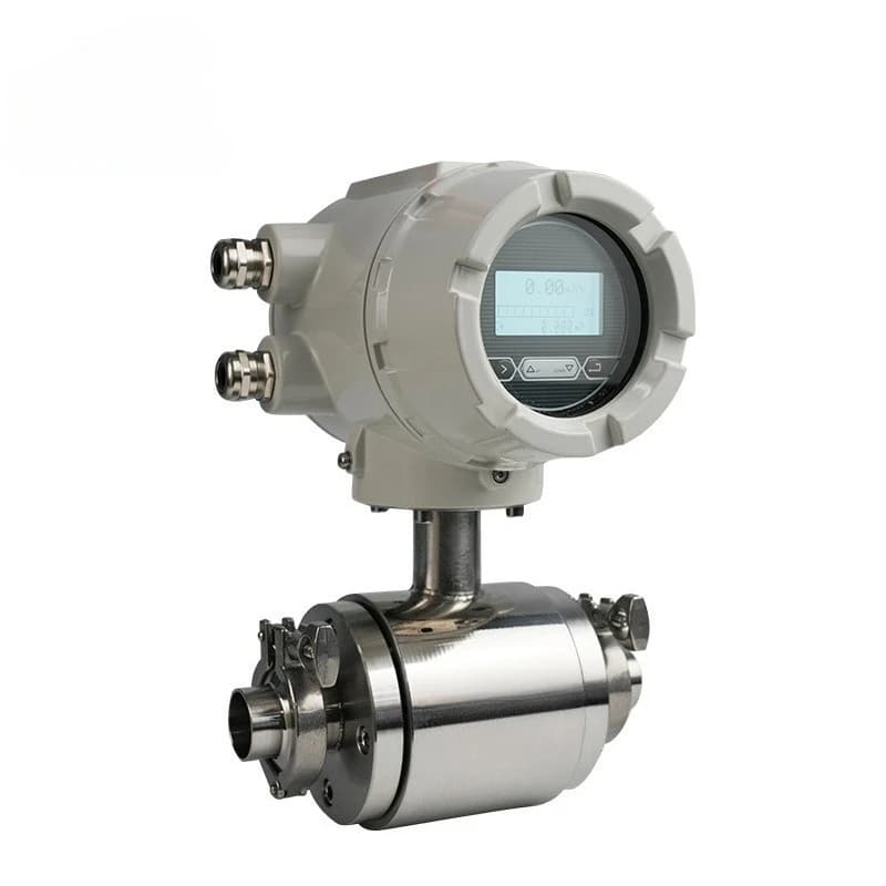 Sanitary electromagnetic flowmeter High precision intelligent electromagnetic flowmeter Pipeline anti-corrosion clamp Stainless