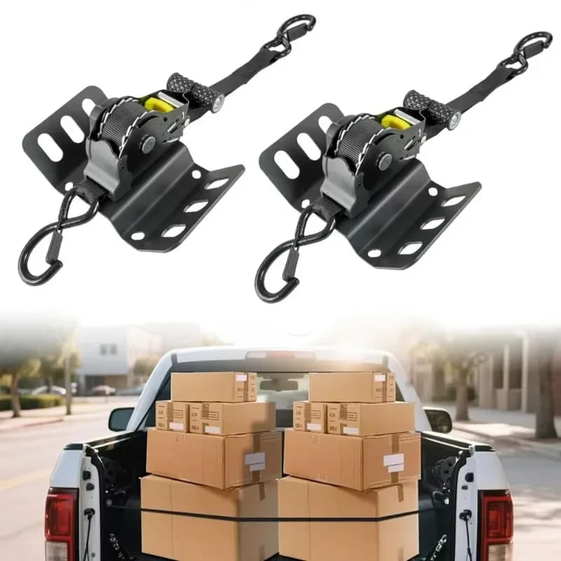 Universal 3-inch Retractable Tightener with Mounting Bracket for 15-25 Ford F150 Models Best-Selling Self-Retracting Device