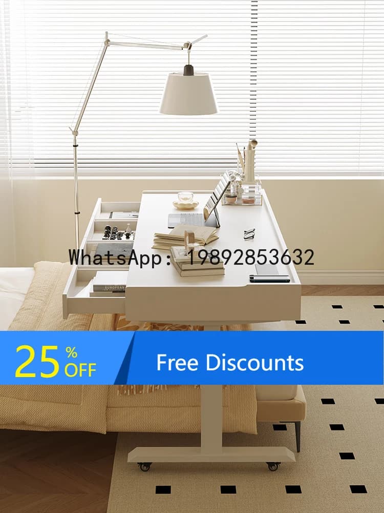 LYY Lazy Bedside Smart Electric Height Adjustable Desk Bedroom Bedside End Table Movable Long Computer Desk