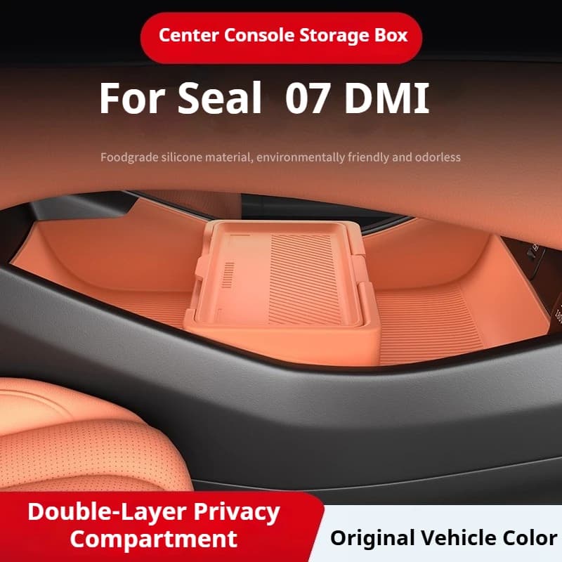 For BYD 25 Seal 07 DMI Car Central Control Lower Storage Box Silicone Storage Box Anti-Slip Waterproof Interior Modify Accessory