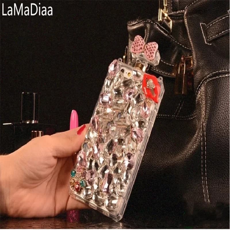 Luxury Glitter Bling Crystal Diamond Kiss Perfume Bottle with Chain Case, Case for Samsung S24, S10, S20, S21, S22, S23, Note 20