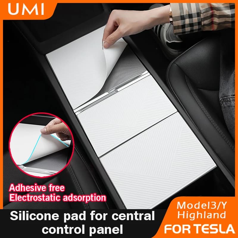 For Tesla Model 3 Y Highland 2025 Central Control Panel Adhesive Free Sticker Upgrade Electrostatic adsorption Console Protector