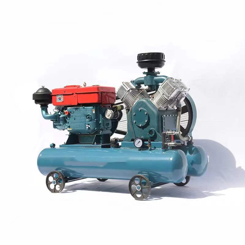 A Portable diesel air Compressor Used to Provide Power for Rock Drilling Machines