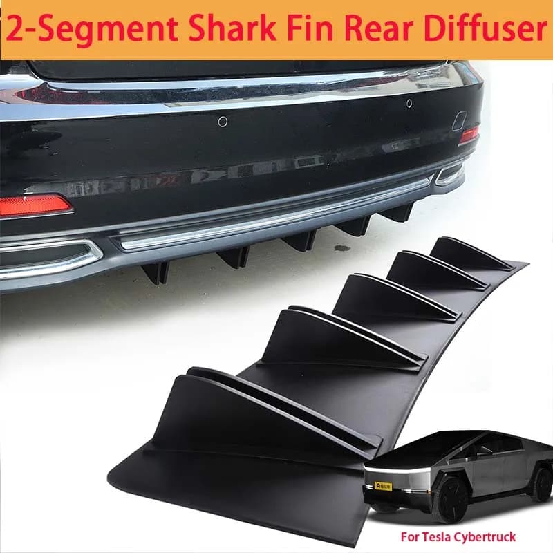 For Tesla Cybertruck Shark Fin Rear Diffuser Split Chassis Spoiler Auto Aerodynamic Parts Aerodynamic Modification