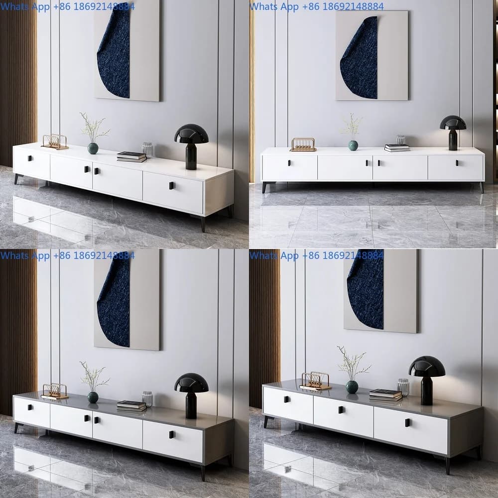 Modern Long TV Cabinet for Living Room Bedroom and Balcony Minimalist Design for Small Spaces
