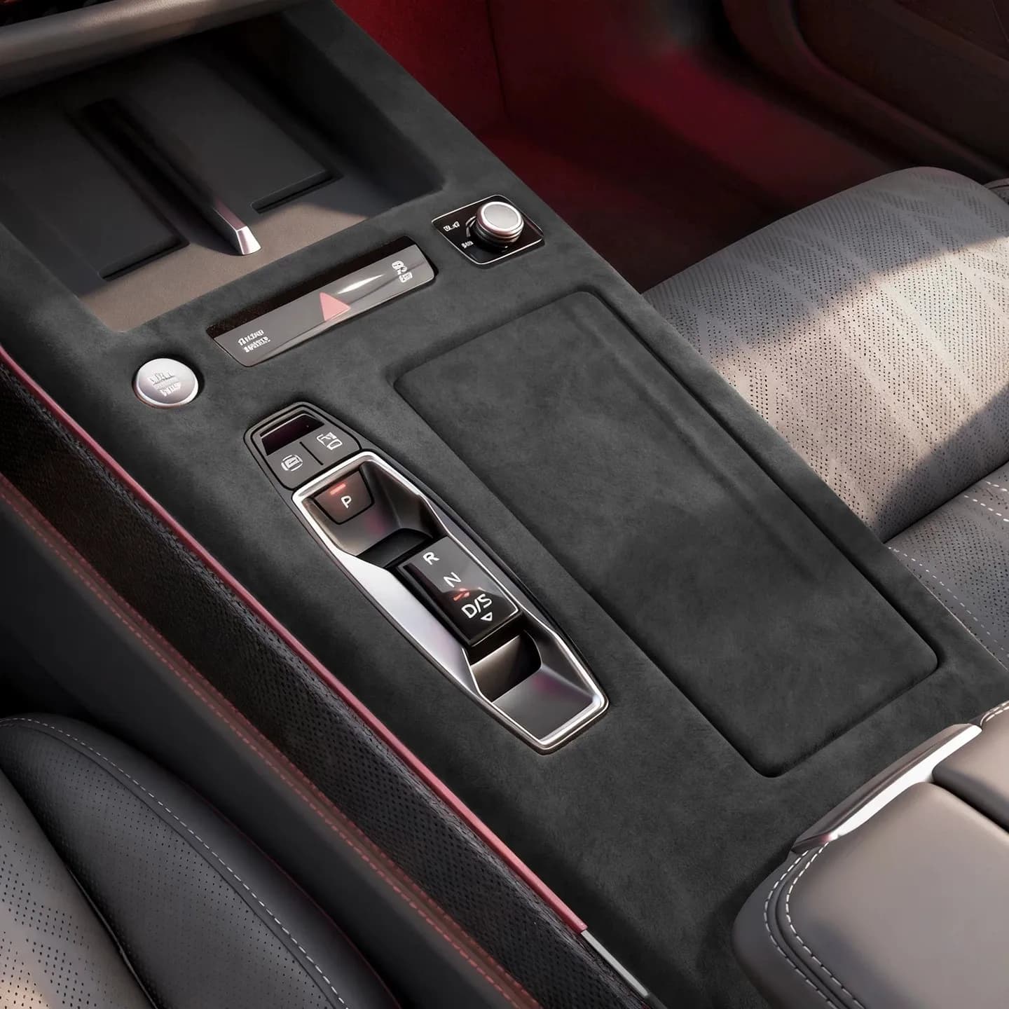 Italian Suede Overlays Interior for Audi A6L C9 2026 Gear Shift Panel, Armrest Cover, Rear Air Conditioner A/C Air Outlet Frame