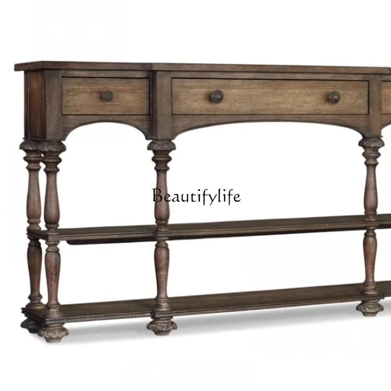 FG43*American rural solid wood porch cabinet, foyer side table, sofa back few retro porch table, dining side cabinet
