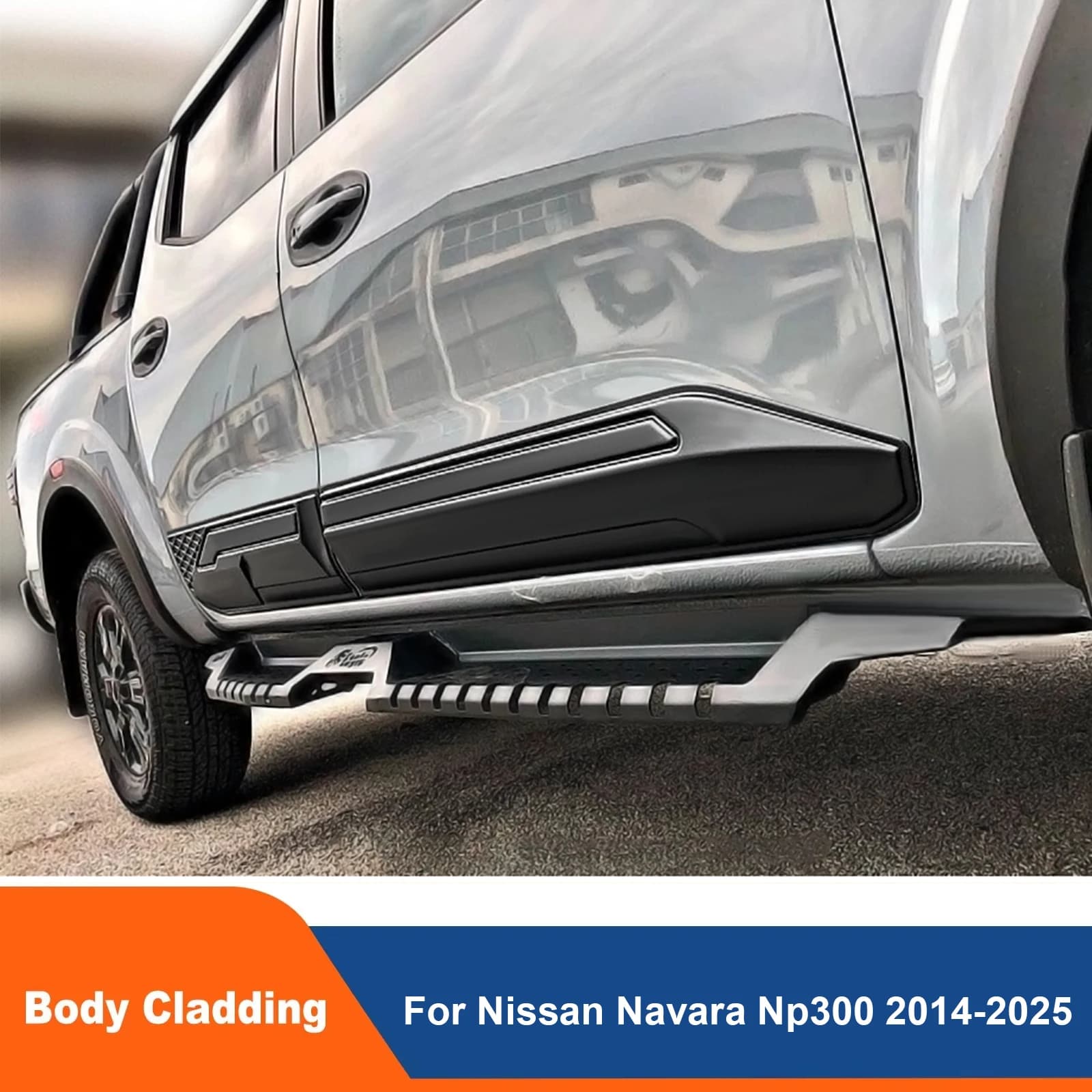 Matte Black Side Door Molding Body Cladding For Nissan Navara NP300 Frontier D23 2014-2020/ 2021-2025 Trim Guard Car Accessories