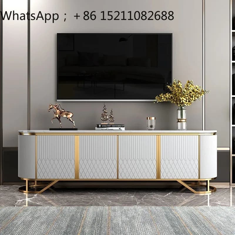 LLY light luxury combination TV cabinet coffee table simple modern living room home marble TV background wall cabinet