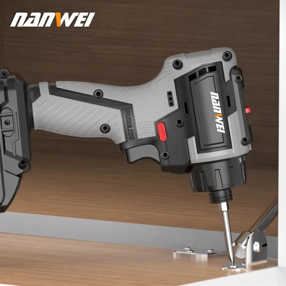21V Brushless Cordless Drill 80NM Electric Screwdriver Power Tool for Home DIY Woodworking Drilling