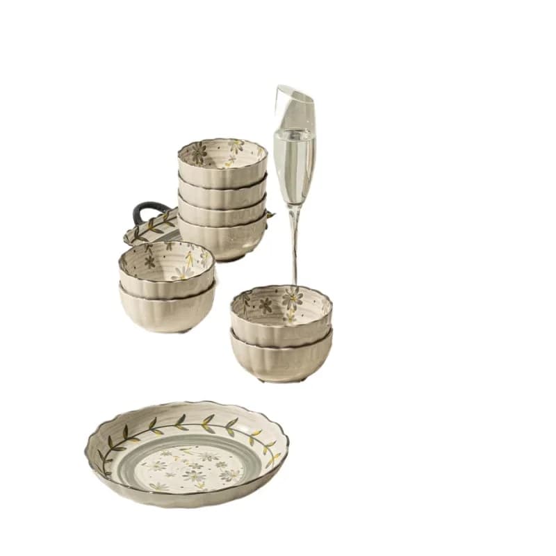 Dishes and dishes set Household bowls and plates 2025 new bowls and chopsticks Bowls housewarming high-value tableware