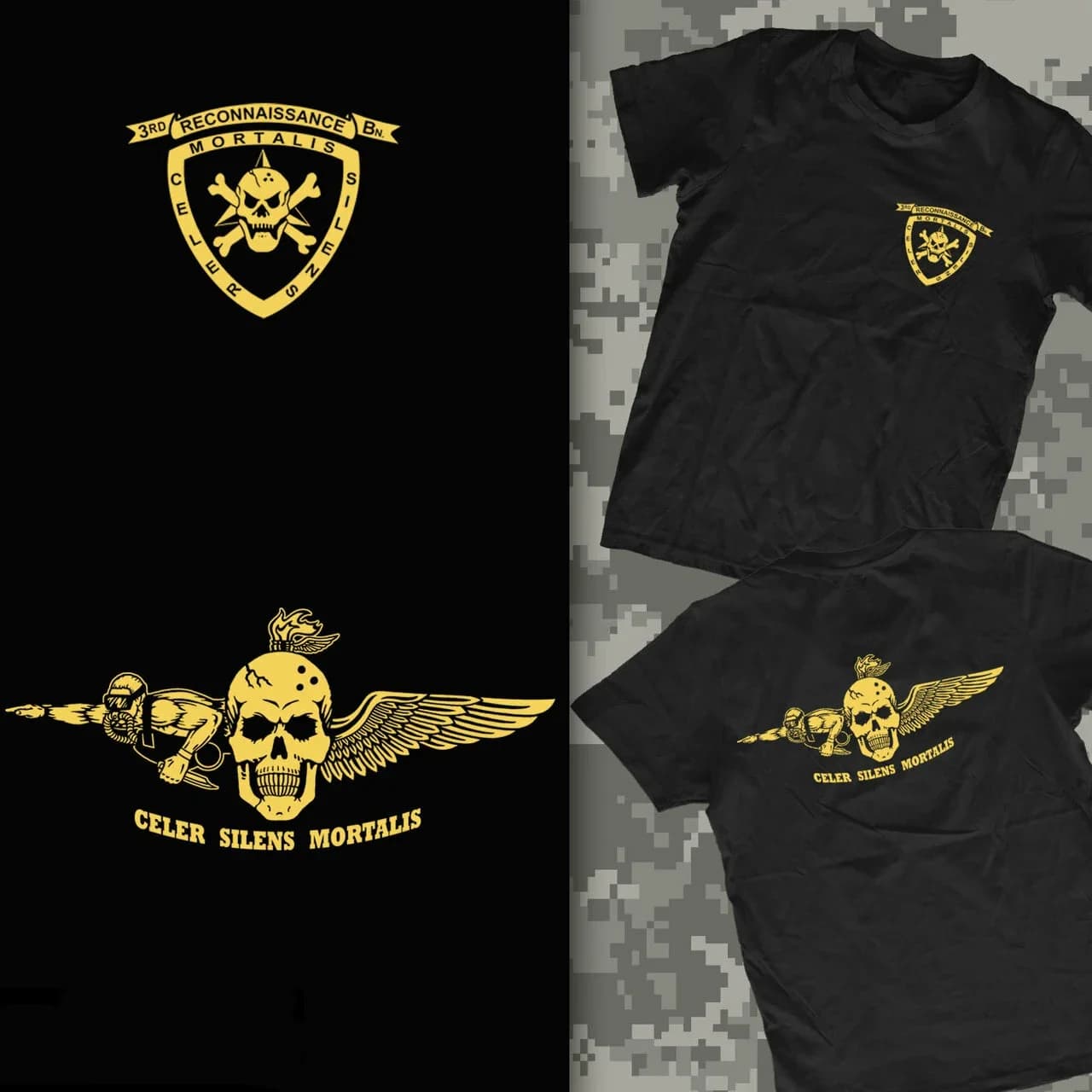US Marine Corps 3rd Recon Battalion Unit Logo T Shirt. Short Sleeve 100% Cotton Casual T-shirts Loose Top Size S-3XL