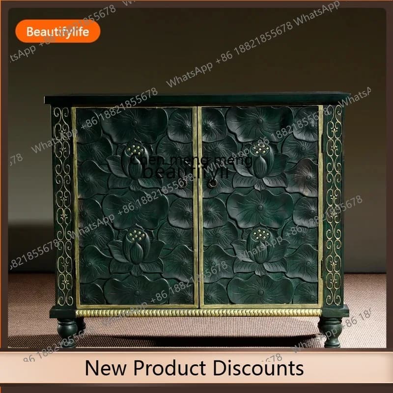 X  F109 Solid wood, storage decorative cabinets, log furniture, new Chinese entrance cabinets