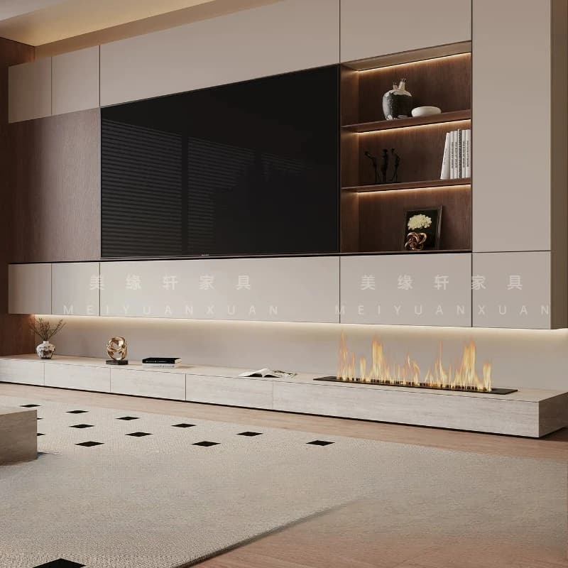 Luxury Entertainment Tv Stand Fireplace Center Console Coffee Tv Stand Fluted Corner Mobili Arredamento Casa Furniture Home