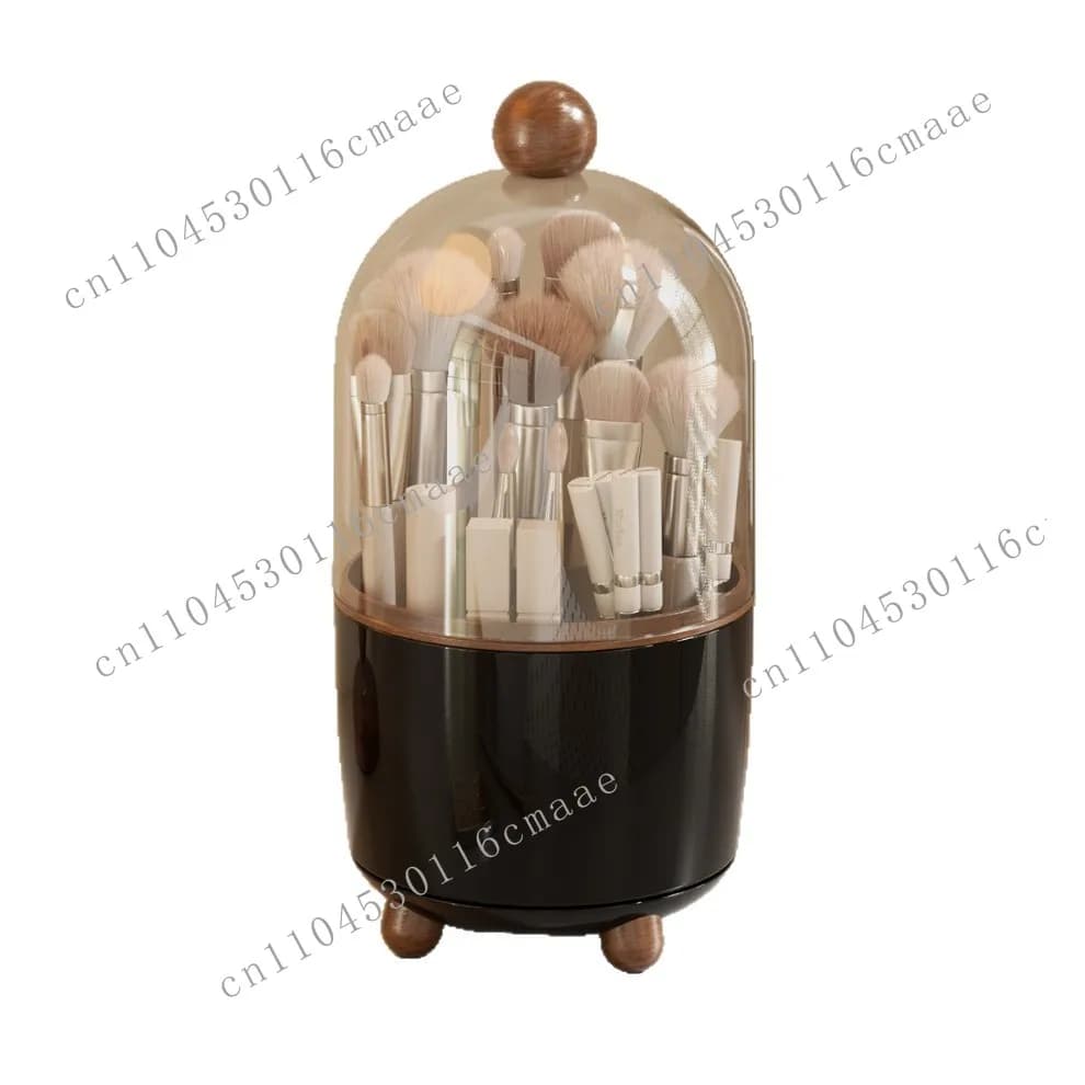 Makeup brush box Rotatable desktop cosmetics lipstick Dust-proof cylinder Dresser bucket