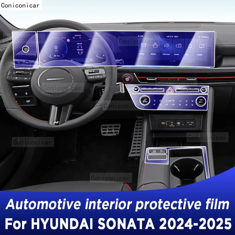 For HYUNDAI SONATA 2024 2025 Car Interior Center Console Transparent TPU Protective Film Anti-scratch Repair Film Refit Sticker