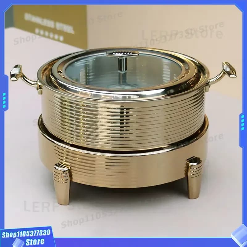 Stainless Steel Buffet Roll On Hot Pot Warmer 16 18 20 22 24 26 28 Cm Food Set Keep Heated For Party Catering Service