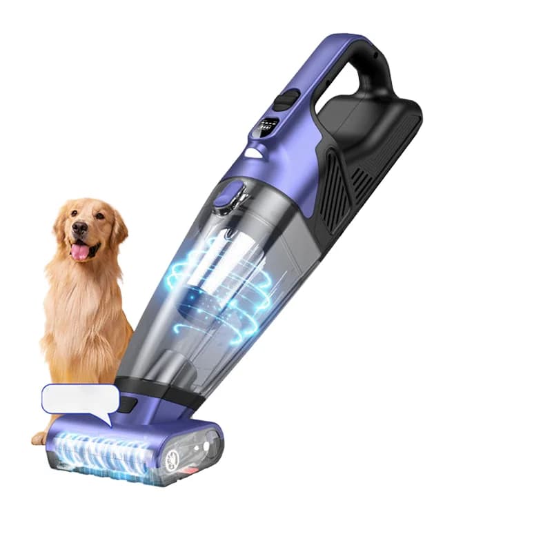 High Power Handheld Multifunctional USB Battery-Powered Bagless Pet Hair Vacuum Cleaner for Household & Car Use LED Light