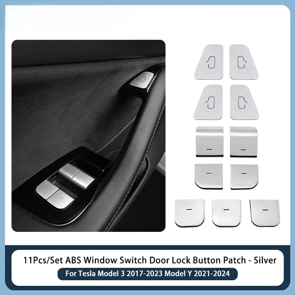 Window Lifter Switch Buttons Trim For Tesla Model 3 2017-2023 Model Y 2021-2024 ABS Door Open Button Cover Sticker Accessories