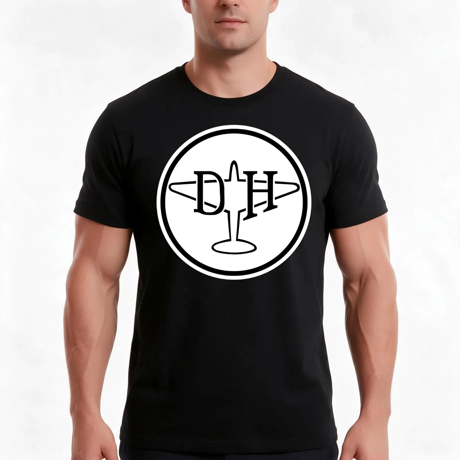 de Havilland Aircraft Company Logo T-Shirt, Summer Casual Cotton Tee, Oversized Streetwear Tops, Vintage Graphic Print