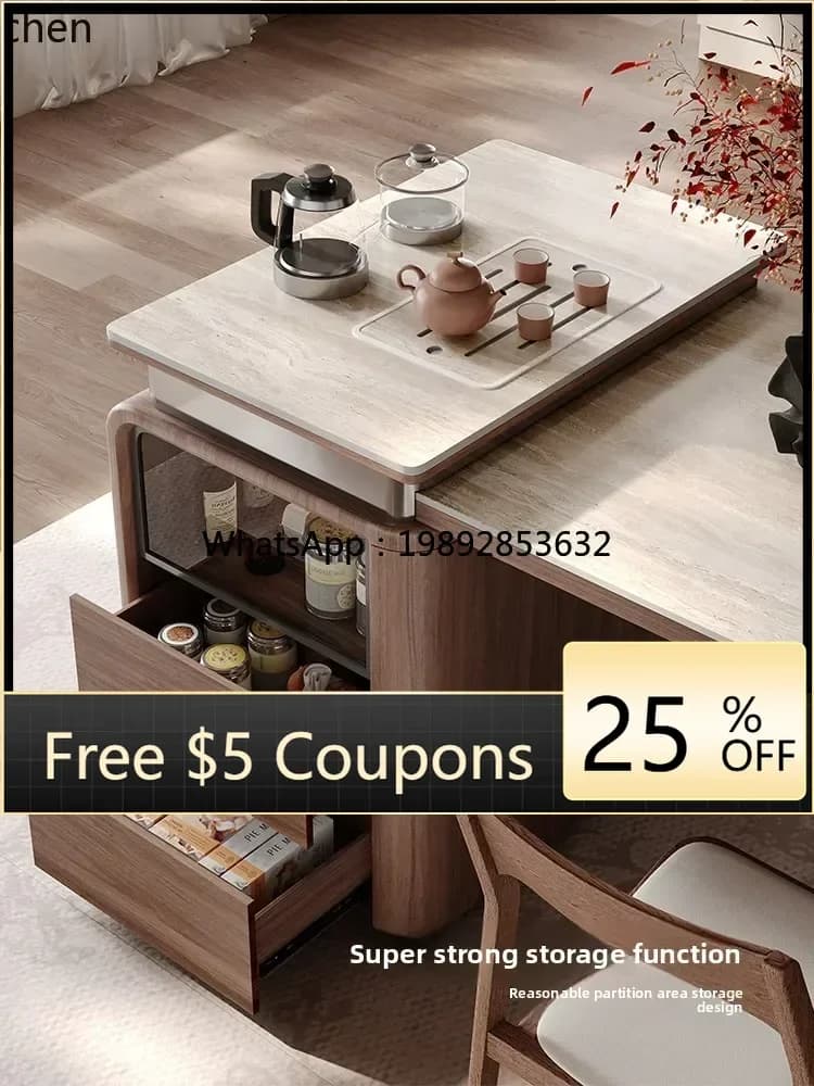 AB retractable household small apartment high-end restaurant retro solid wood dining table and chair combination