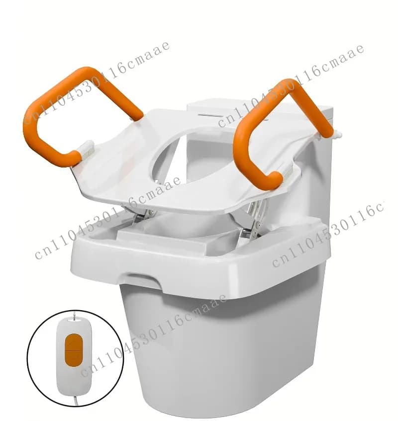 The Elderly Toilet Lift Chair with Remote Control Adjustable Seat Lifter Electric Mobile Bathroom Support Auxiliary Device