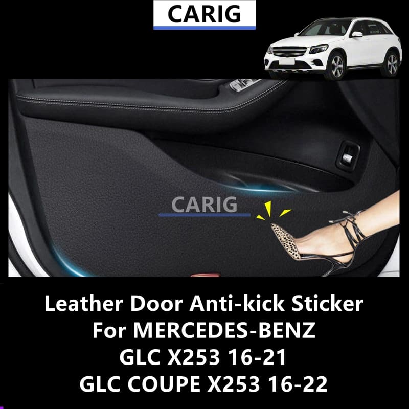 For MERCEDES-BENZ GLC/Coupe X253 16-21 Leather Door Anti-kick Sticker Modified Interior Protection Modification Accessory Refit
