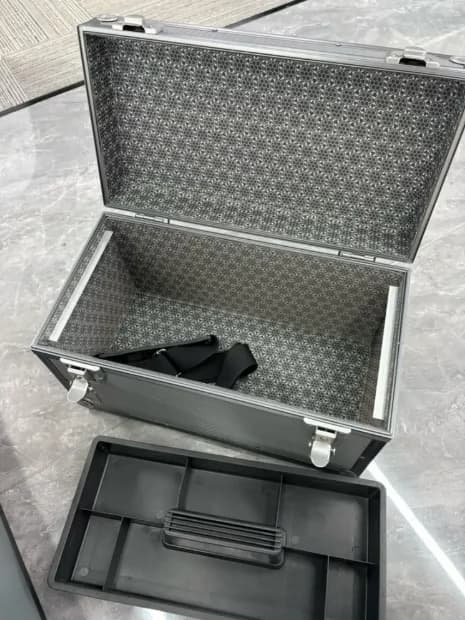 Suitable for Aluminum Frame Storage Box with 2 Locks, Portable Multi-functional Items, Tool Storage Box,Multi-layer Compartment
