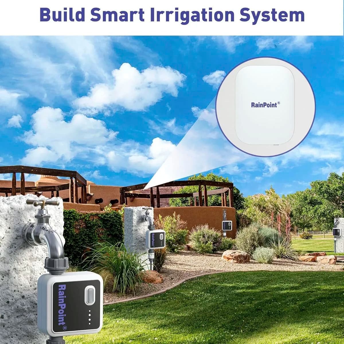 【Hot】New 4 AA Batery Powered Garden Smart Irrigation Controller Wifi Automatic Irrigation Water Timer,Built In Flow Meter